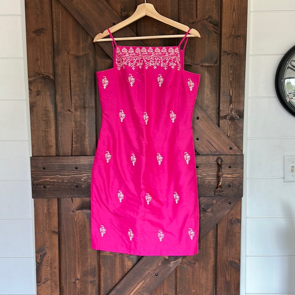NWT SILK ANN TAYLOR EMBROIDERED COCKTAIL DRESS SIZE 6